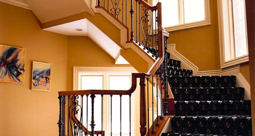 finelli ironworks custom iron and wood traditional style staircase railing system in columbus ohio