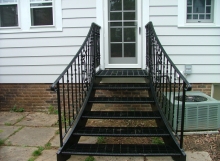 finelli architectural iron and stairs custom steel staircase for backdoor entrance to patio in hudson ohio