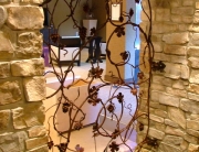 Finelli architectural iron and stairs custom forged vine style wine cellar gate in columbus ohio