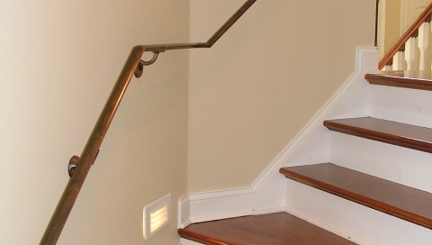 Finelli architectural iron and stairs custom transitional interior wall railing in columbus ohio