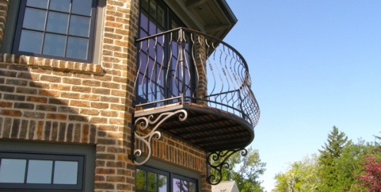 finelli ironworks custom handmade exterior wrought iron balcony in gates mills ohio