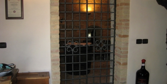 custom iron wine cellar door