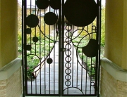finelli iron and stairs custom contemporary exterior walkway security gate with unique design in bay ohio