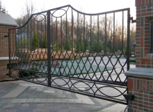 Finelli architectural iron and stairs custom forged iron driveway gate in rocky river ohio