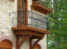 finelli iron works custom exterior wrought iron balcony in hunting valley ohio