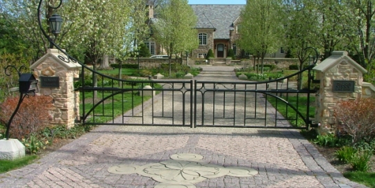 Finelli Architectural Iron and Stairs custom wrought iron driveway gate in lakewood ohio