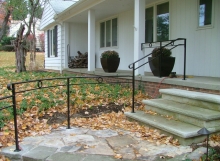 finelli iron custom contemporary style exterior front walkway ramp railing in pepper pike ohio