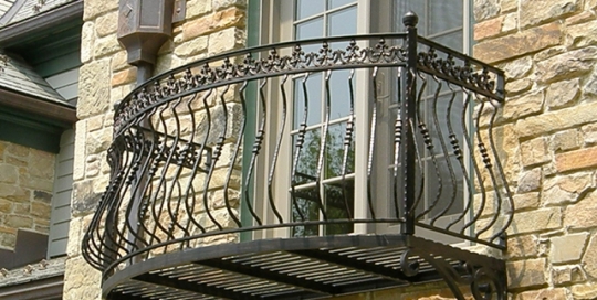 finelli architectural iron and stairs custom unique handmade wrought iron master bedroom second floor balcony in pepper pike ohio