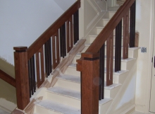 wood and iron stair case