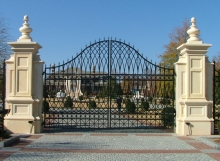 Finelli Architectural Iron and Stairs custom forged iron driveway gate handmade in cleveland ohio