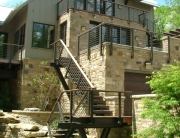 finelli custom staircase contemporary iron and steel staircase with exterior balcony in hunting valley ohio