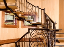 Incredible wood and iron steel staircase
