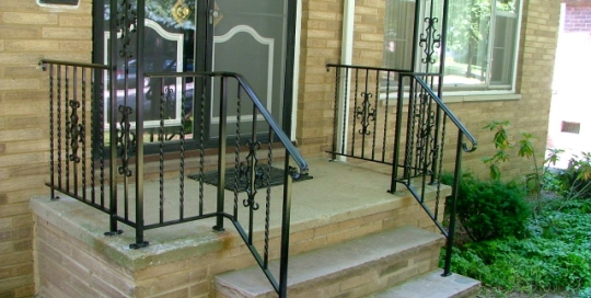 finelli architectural iron and stairs custom front porch and front step railing in columbus ohio