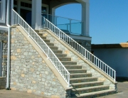 Finelli architectural iron and stairs custom exterior iron staircase railing and balcony in westlake ohio