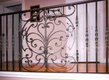 Finelli architectural iron and stairs custom forged iron panel design with spindles in hudson ohio