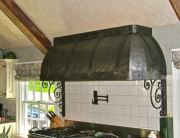 Finelli Architectural Iron and Stairs custom distressed stove hood handmade in northeast ohio