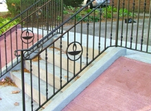 Finelli architectural iron custom exterior modern iron step railing in hunting valley ohio