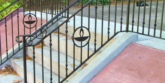 Finelli architectural iron custom exterior modern iron step railing in hunting valley ohio