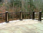 finelli architectural iron and stairs custom exterior patio railing with post lights