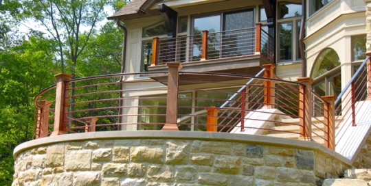 Finelli architectural iron and stairs custom exterior contemporary rustic iron porch balcony railing in pepper pike ohio