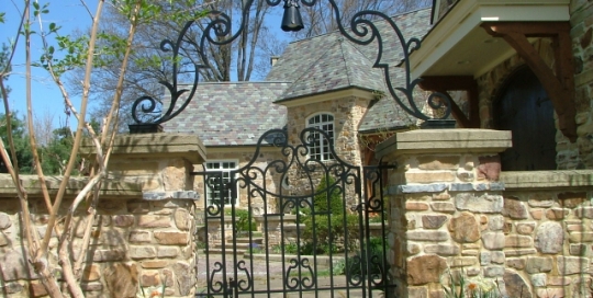 Finelli architectural iron and stairs handmade exterior iron man gate with decorative iron arch in gates mills ohio