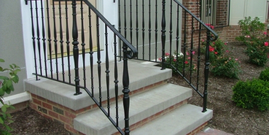 Finelli architectural iron and stairs custom iron front porch step railing in chagrin falls ohio