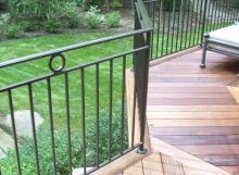 Finelli architectural iron and stairs custom back porch railing in avon lake