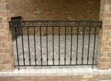 Finelli architectural iron and stairs custom traditional style back porch railing in rocky river ohio