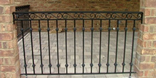 Finelli architectural iron and stairs custom traditional style back porch railing in rocky river ohio