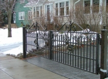 Finelli Ironworks custom decorative wrought iron driveway gate handmade in cleveland ohio