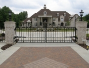 Finelli Architectural Iron and Stairs custom wrought iron fancy gold driveway gate
