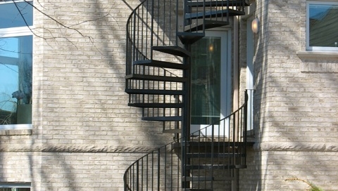 strong custom iron two story exterior spiral staircase made by finelli architectural iron and stairs