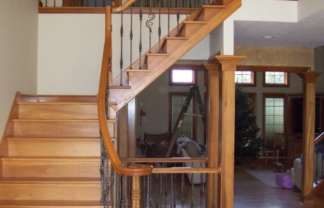 Finelli Architectural Iron and Stairs new custom staircase remodel with custom wood steps and iron railings