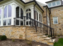 finelli ironworks handmade custom iron exterior staircase railing in moreland hills ohio