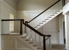 finelli architectural iron and stairs custom staircase railing and balcony in foyer handmade in columbus ohio