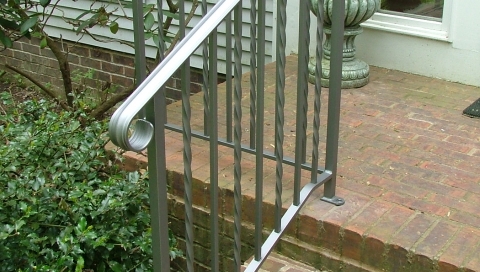 finelli custom iron works handmade modern front porch step railing in columbus ohio