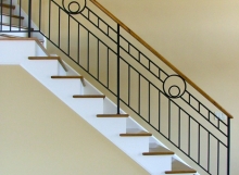 Finelli architectural iron and stairs custom handmade modern art deco style railing custom made in hudson ohio