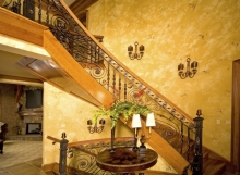finelli iron high end luxury custom front staircase railing and stairs handmade in waite hill ohio