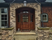 finelli ironworks custom hand made wrought iron entrance arch with lamp in cleveland ohio