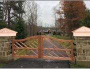 custom wood driveway gates