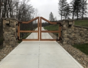 wood and steel driveway gates