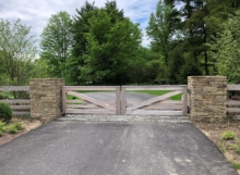 custom spanish cedar driveway gates