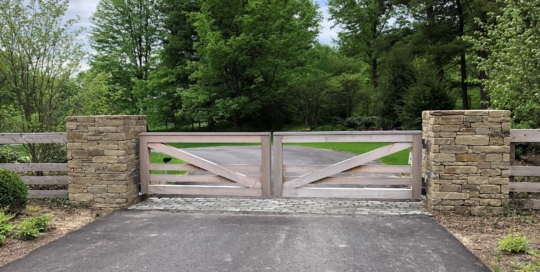 custom spanish cedar driveway gates